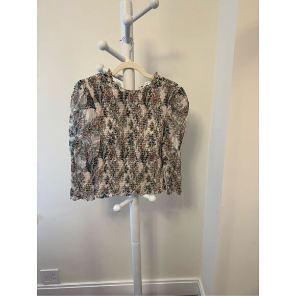 Veronica Beard Tops - Veronica Beard "Kali" Smocked Floral Blouse-Multicolor Size 0